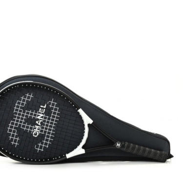 Vintage CHANEL CC Logo TENNIS Racquet with Black Nylon Carring Case Bag - Excellent Condition! Rare! 