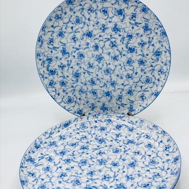 Vintage (4) Estee Lauder Chinoiserie Chintzware Dinner Plates White/Blue Floral SET4 Replacement China- Unused Condition 