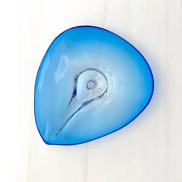 Vintage LARGE 16&quot; Long X 14&quot; Wide Scandinavian BLUE Art Glass Centerpiece Kosta Boda Sapphire Series Bowl Swedish Sweden 7070325 Goran Warff 
