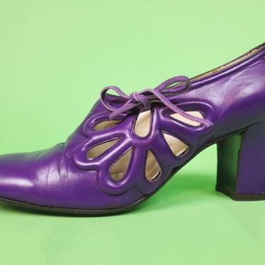 Vintage 1960s mod purple heels. Nordstrom Best. (Size 7) 