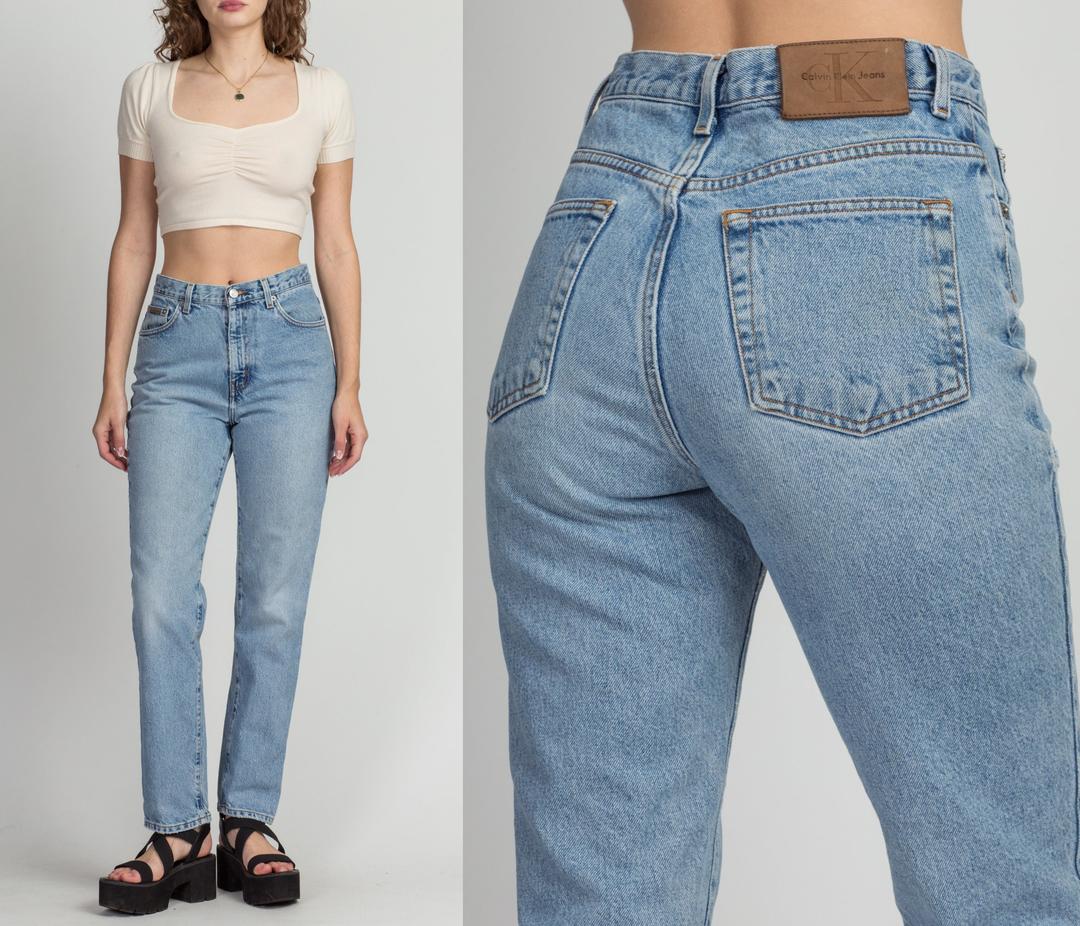 Vintage Calvin Klein High Waist Jeans - Medium, 28, 90s, Flying Apple  Vintage