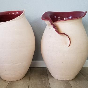 1980s Oversize George Tudzarov Sculptural Art Pottery Vases - a Pair 