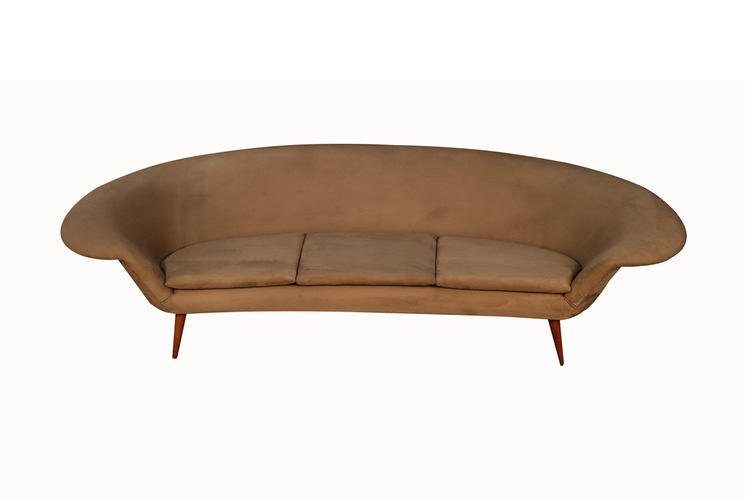 Mid Century Kerstin Horlin Holmquist Swedish Curved Sofa 