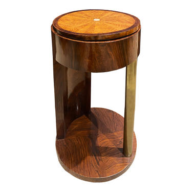 Exquisite French Side Table in Walnut and Bronze 1930s