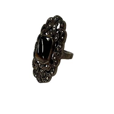 Ornate Sterling Silver and Marcasite Ring 