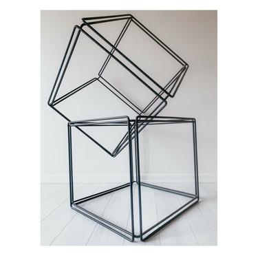 Max Sauze Isocele Wire And Glass Cube Tables