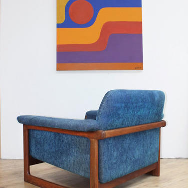 Dux Folke Ohlsson Danish Modern Club Chair- Teak Frame Lounge Chair 