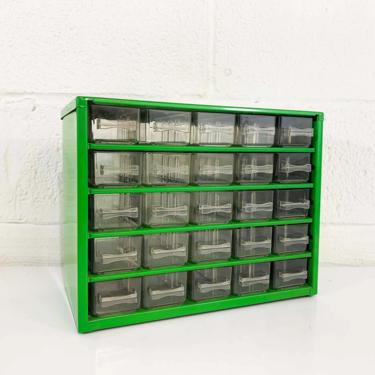 Vintage Metal Green Parts Organizer Denmark Drawers Drawer Craft Storage Box Portable Danish MCM Container Beads Crafts Cabinet Parts 60s 