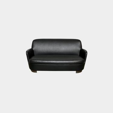 Jacques Black Leather Sofa