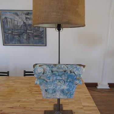 1820s Reclaimed Regency English Antique Corinthian Capital Table Lamp 