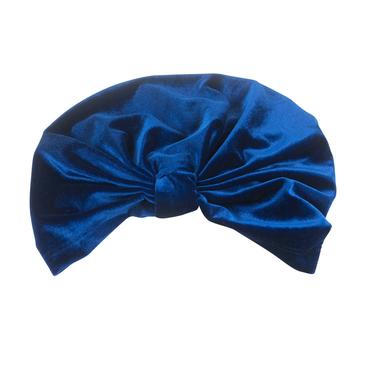 Royal Blue Velvet Turban 