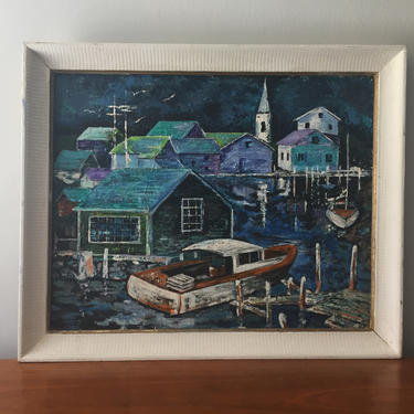 Original Painting Coastal Town 