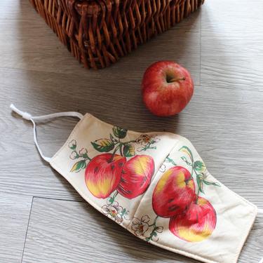 1950s fabric mask apple print novelty reversible cotton 