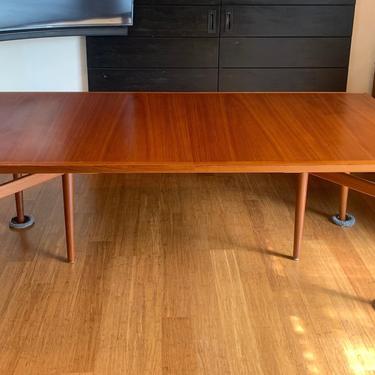 Newly-restored, extra-long Danish teak extendable retangular dining table - (extends 79"-118" long) 
