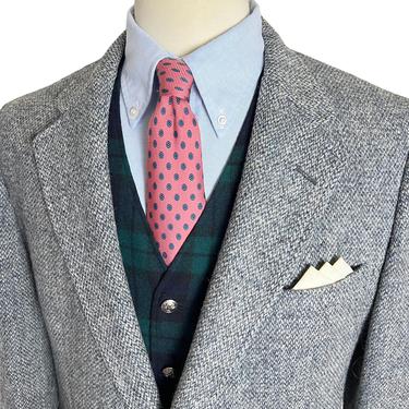 Vintage HARRIS TWEED Wool Blazer ~ 40 to 42 R ~ Donegal ~ jacket / sport coat ~ Preppy / Ivy League / Trad ~ 