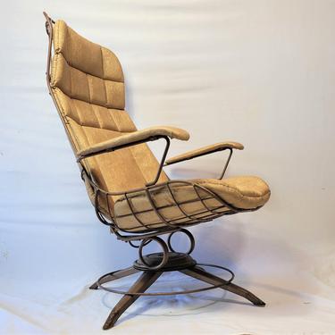 Vintage Mid Century Modern Original Homecrest High Back Lounge Chair Rocker 