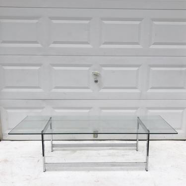 Mid-Century Modern Chrome and Glass Coffee Table 