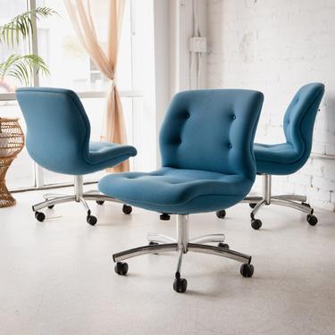 Vintage Blue Comfy Office Chair by Steelcase