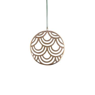 Solid Brass Tree Ornament - Brass Deco Ball Ornament by Sarah Cecelia 