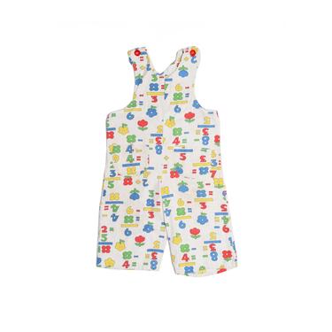 Vintage 70's TODDLERS Rainbow Number Print Overalls Sz XS 