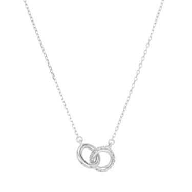 Pave Interlocking Loop Necklace - Sterling Silver