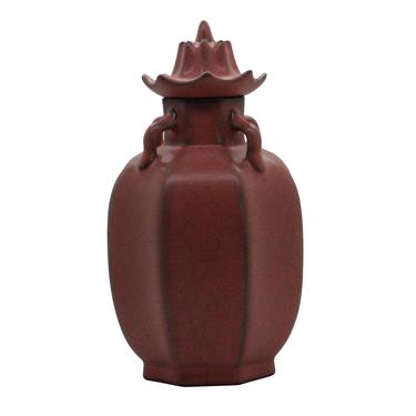 Chinese Ru Ware Pink Crackle Ceramic Urn Jar Display ws702E 