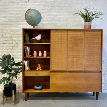 Mid Century Modern Walnut BOOKCASE Bar Cabinet by Drexel Furniture's Parallel Line, c. 1959 