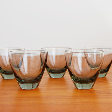 Set of 5 Danish Modern Holmegaard Smoked Gray Glass Tumblers Per Lutken 