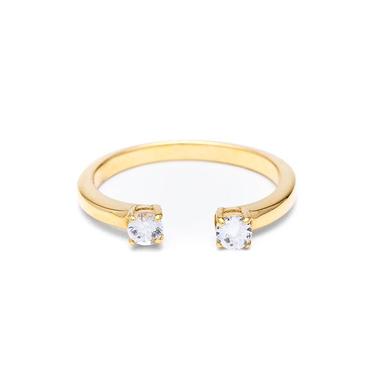 READY TO SHIP | OPEN PASSAGE RING | GOLD VERMEIL &amp; HERKIMER DIAMOND