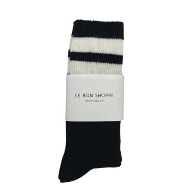 Le Bon Shoppe Grandpa Varsity Socks - Black Sugar Stripe