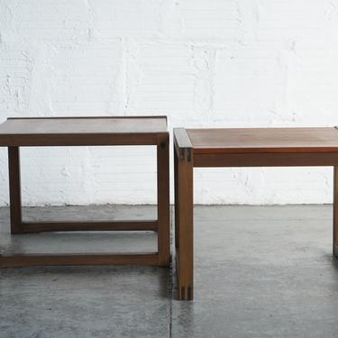 Finger Joint Wood End Tables