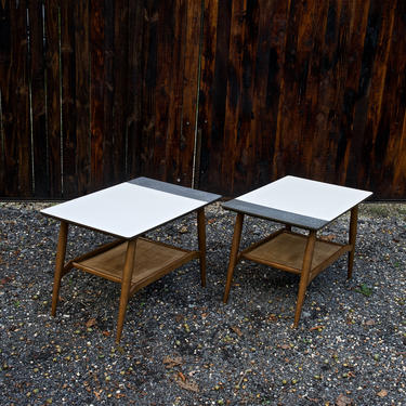 1960s Mid-Century Starburst Endtables Side Table Vintage Modern Retro McM 