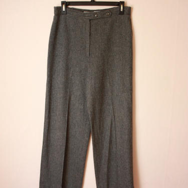 70s 80s Gray Wide Leg Wool Blend Pants Size M / L 