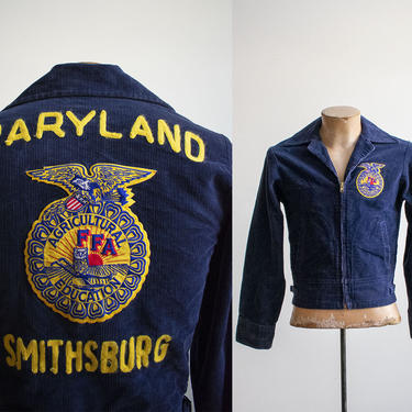 Vintage FFA Jacket / Corduroy Farmer Jacket / Vintage Chainstitched Jacket / Future Farmers of America / Vintage 1960s Maryland Jacket 