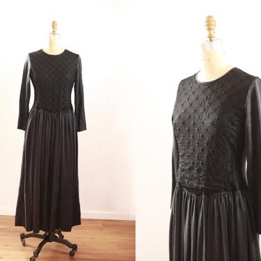 medieval black maxi dress - s 