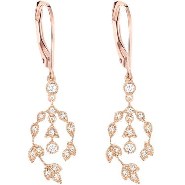 Bloom Earrings - Pink Gold and White Diamonds