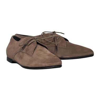 Balenciaga - Tan Suede Lace-Up Oxford Loafers Sz 9.5