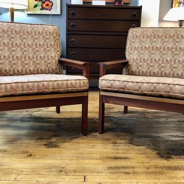 Pair of &#8220;Capella&#8221; Teak Easy Chairs by Illum Wikkelso