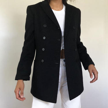 vintage calvin klein black cashmere coat, XS to S 