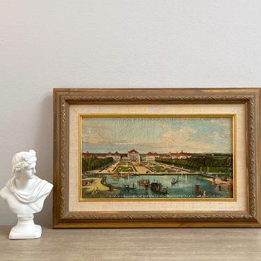 Small European Fine Art Print Palace Landscape Neoclassical Italian Decor 