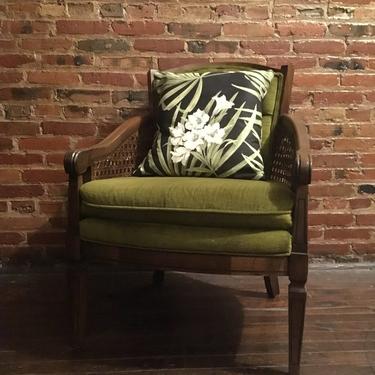 Vintage Greenery Cane Barrel Chairs