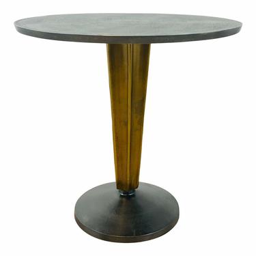 Arteriors Modern Bronze and Brass Finished Round Electra Side Table