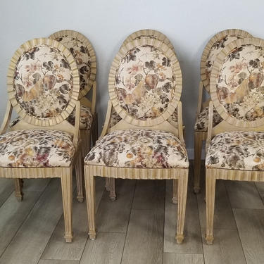 Italian John Hutton &quot; Grand Soleil &quot; Style Dining Chairs Set of -6 by MIAMIVINTAGEDECOR