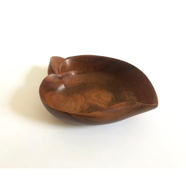 Vintage Wood Leaf Bowl / Tray 