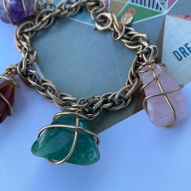 Coro Wrapped Semi-Precious Stone Charm Bracelet