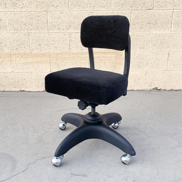 1950s Steno Office Chair by General Fireproofing, Refinished in Black, Free U.S. Shipping