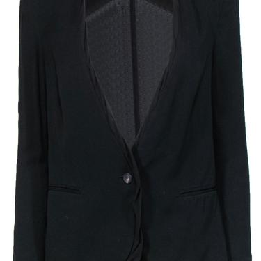 Helmut Lang - Black Buttoned Blazer w/ Silk Trim Sz 2