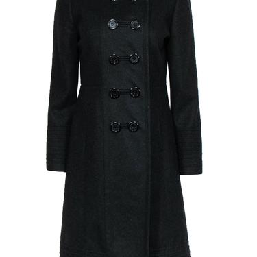 Antonio Melani - Black Wool Blend Double Breasted Longline Coat Sz 4