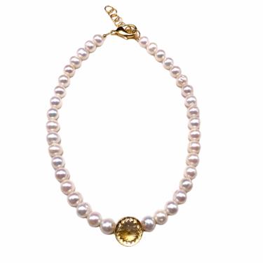 Citrine Pearl Necklace