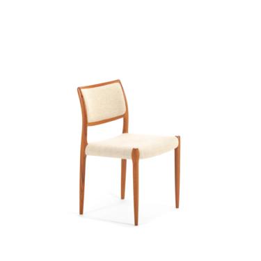Niels Moller for J.L. Mollers Mobelfabrik Model 80 Dining Chair / Desk Chair in Teak w/ Original Upholstery 